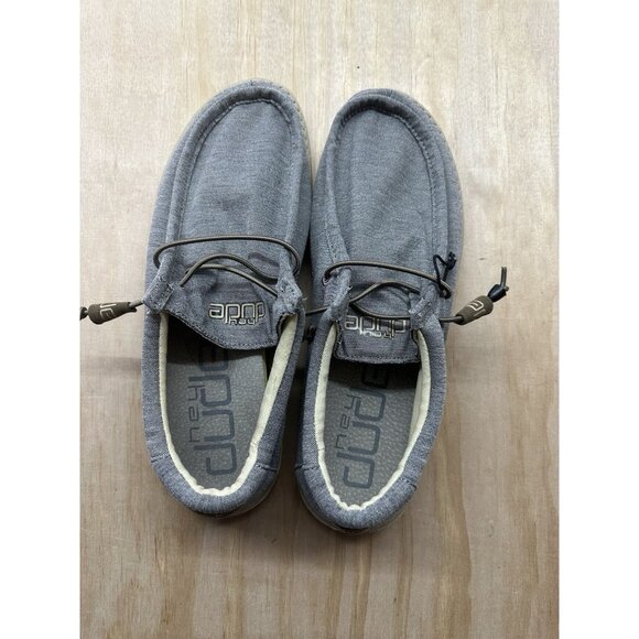 Hey Dude Wally Mens L Stretch Slip-0n Shoes Size 11 Color Steel Gray Comfort - Picture 1 of 6